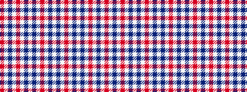 idealised woven sample of pattern RWBWRWBWBWRWBW