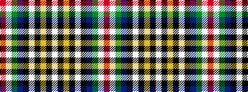 idealised woven sample of pattern RWGBKWKYKW
