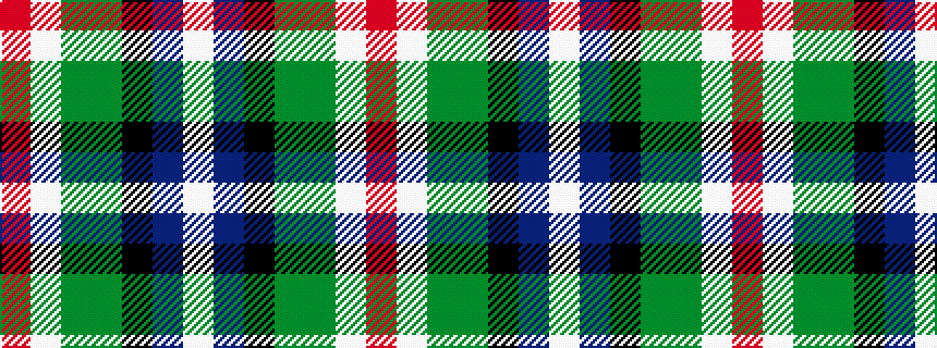 idealised woven sample of pattern RWGGKBW