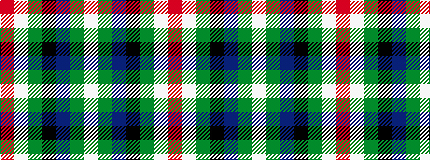 idealised woven sample of pattern RWGKBGW