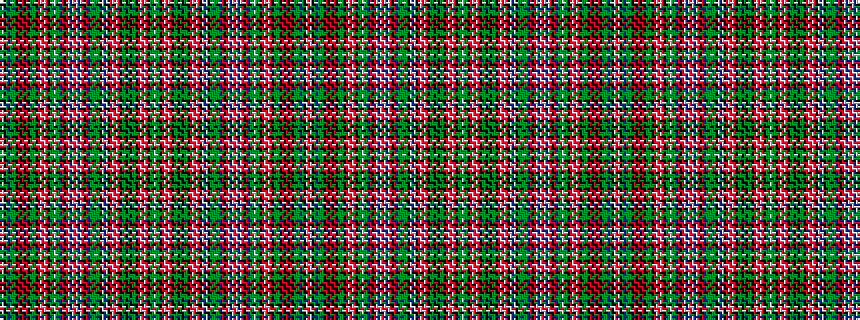 idealised woven sample of pattern RWKGBGGGKRKRKRKGGGKRWRWRKGGWGGBRKRWBWRWBWRKRBGGGGGKWBWKRWRWRKGGKGKGGKRWRWRKGGW