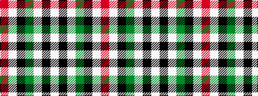 idealised woven sample of pattern RWKGWKW