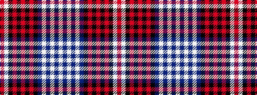 idealised woven sample of pattern RWKRKRKRKBWBWBW