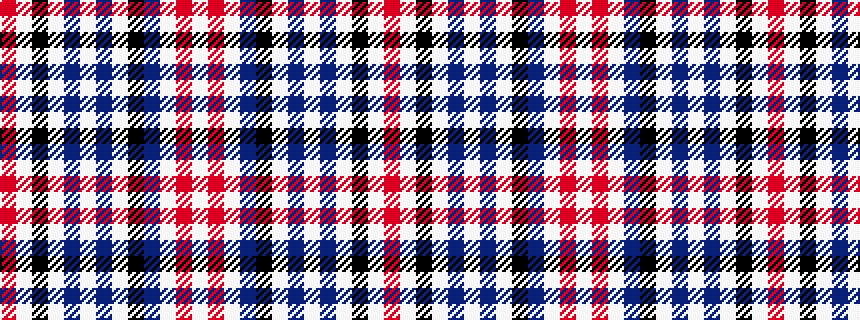 idealised woven sample of pattern RWKWBWBWKBWRW
