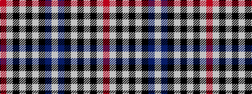 idealised woven sample of pattern RWKWKWKBW