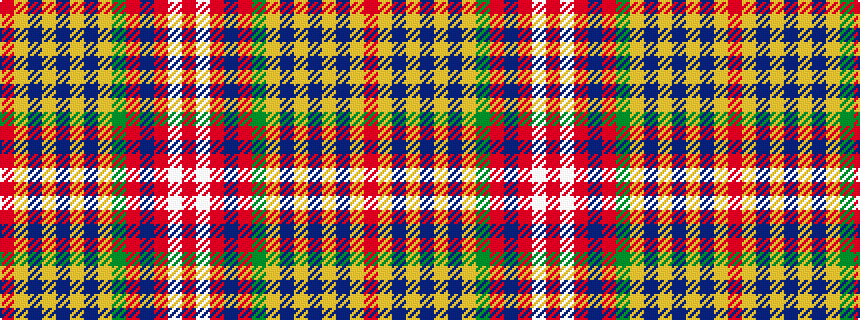 idealised woven sample of pattern RWRBRGYBYBYBYR