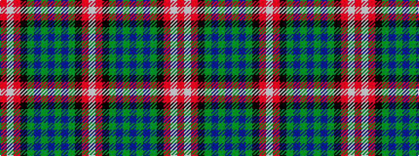 idealised woven sample of pattern RWRKGBGBGBGKRW