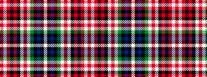 idealised woven sample of pattern RWRKRKWRWGKBKW