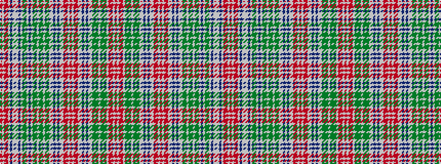 idealised woven sample of pattern RWRRWBWWWBWGGWBWGGWGGWGGWWBWBWWRRWRWRRWWBWBWWGGGWGGGWRRWR