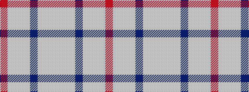 idealised woven sample of pattern RWWWBWWW