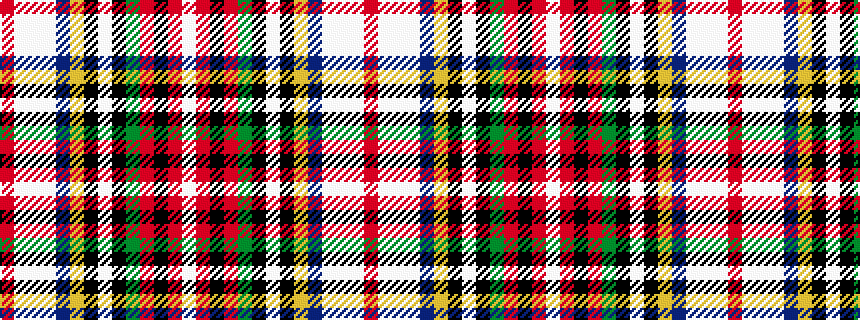 idealised woven sample of pattern RWWWBYKWKGRKRW