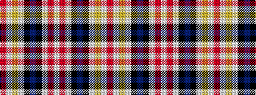 idealised woven sample of pattern RWYWKBKWRW