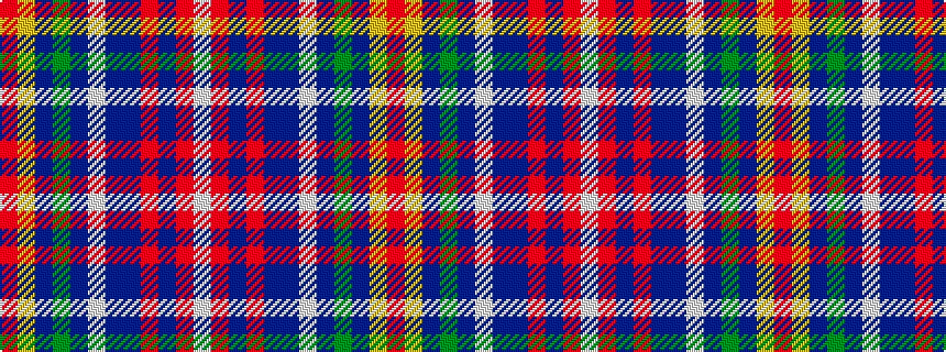 idealised woven sample of pattern RYBGBWBBRBRW
