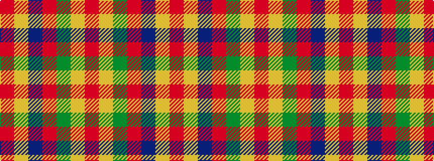 idealised woven sample of pattern RYBRGYR