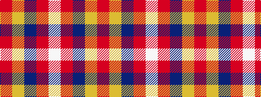 idealised woven sample of pattern RYBRW
