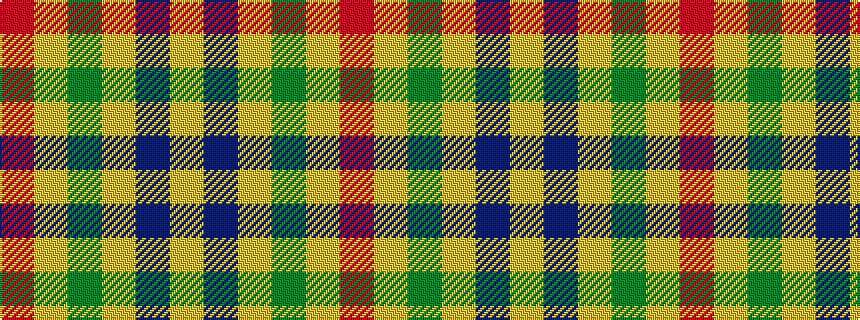 idealised woven sample of pattern RYGYBY