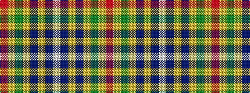 idealised woven sample of pattern RYGYBYBW