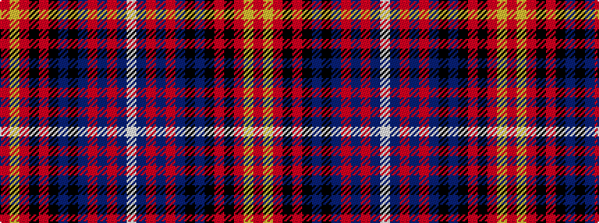 idealised woven sample of pattern RYRKRKBKBRBRBW