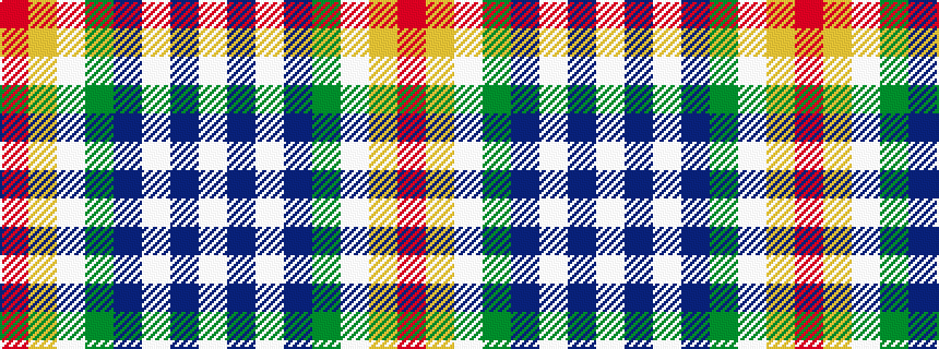 idealised woven sample of pattern RYWGBWBW