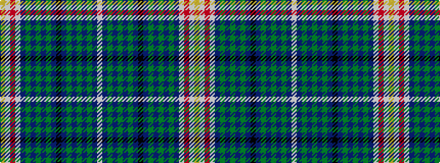 idealised woven sample of pattern WBGBGBGBKBGBGBGBWRWY