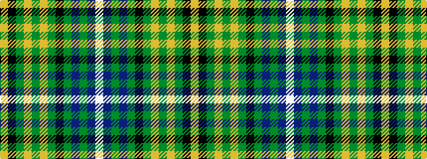 idealised woven sample of pattern WBGBGKGYGYGKY