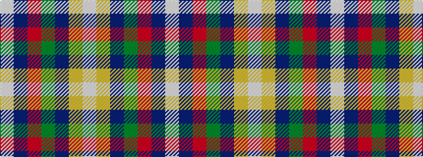 idealised woven sample of pattern WBRGBYW
