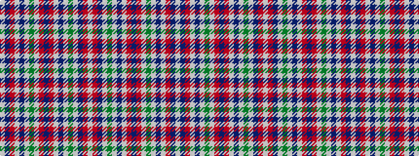 idealised woven sample of pattern WBRWBWGWRBRWBWGWBRW
