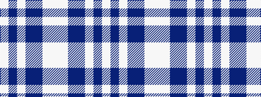 idealised woven sample of pattern WBWBBWW