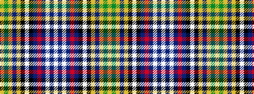 idealised woven sample of pattern WBWBRBKWKYBYGY