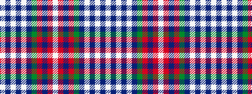 idealised woven sample of pattern WBWBWBGRBRW