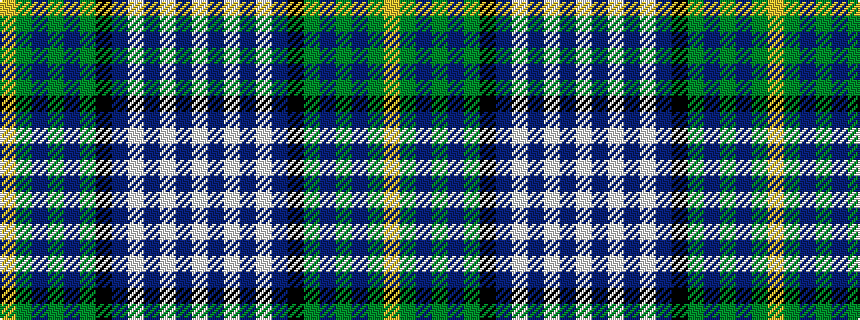 idealised woven sample of pattern WBWBWBKGBGBGY