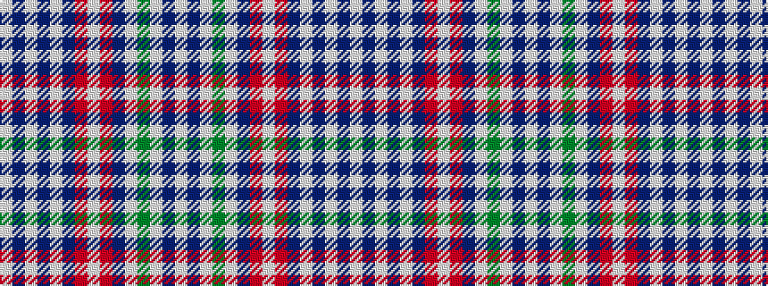 idealised woven sample of pattern WBWBWBRWRBWGWBW