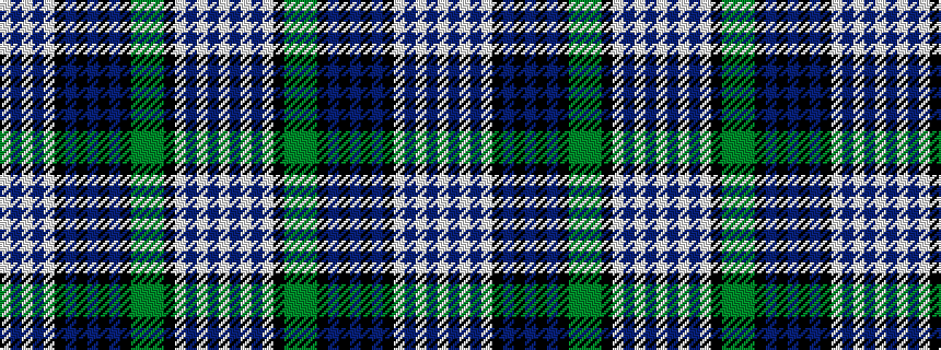 idealised woven sample of pattern WBWBWKBKBKBKGGGKWBWBW