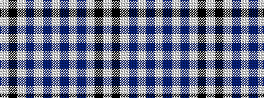 idealised woven sample of pattern WBWBWKW