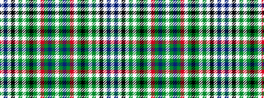 idealised woven sample of pattern WBWKWGWGKGWRGBGW