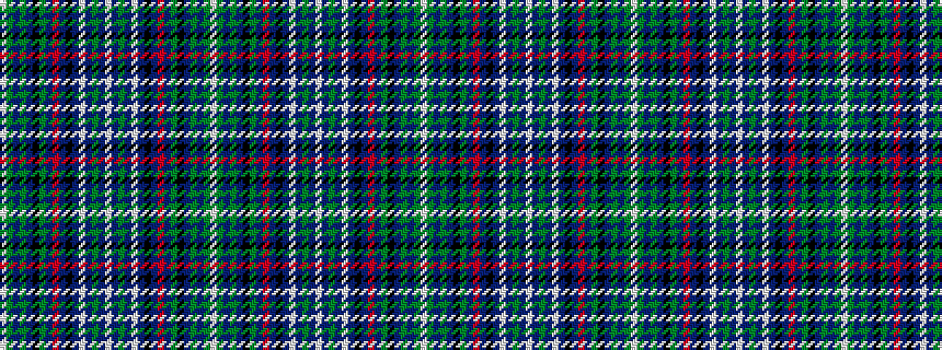 idealised woven sample of pattern WGBGBKGBRBKBWBGBWBGBWBKBRBGKBGBGW