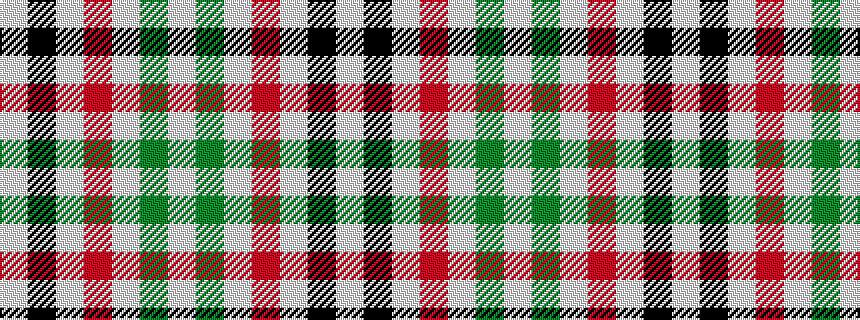 idealised woven sample of pattern WGWRWKW