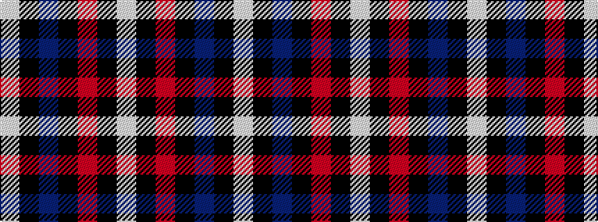 idealised woven sample of pattern WKBKRKW