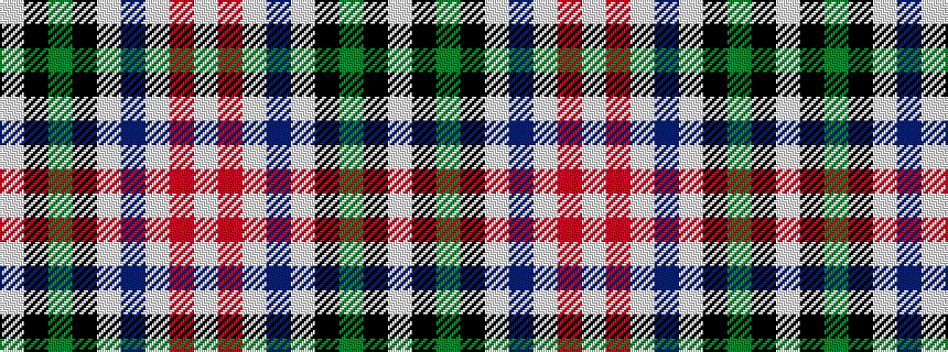idealised woven sample of pattern WKGKWBWRW
