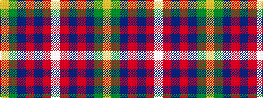 idealised woven sample of pattern WRBRBGY