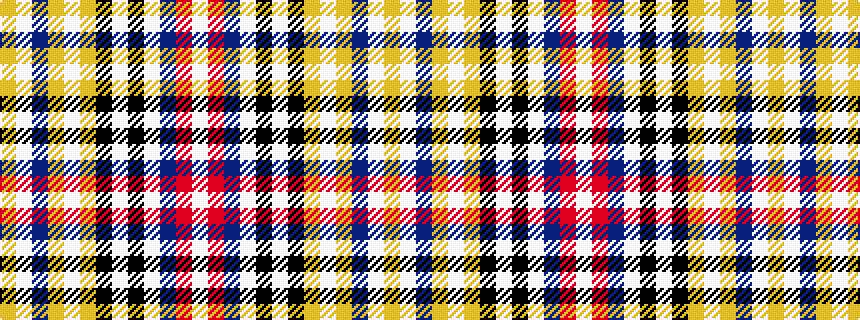 idealised woven sample of pattern WRBWKWKYWYBWY