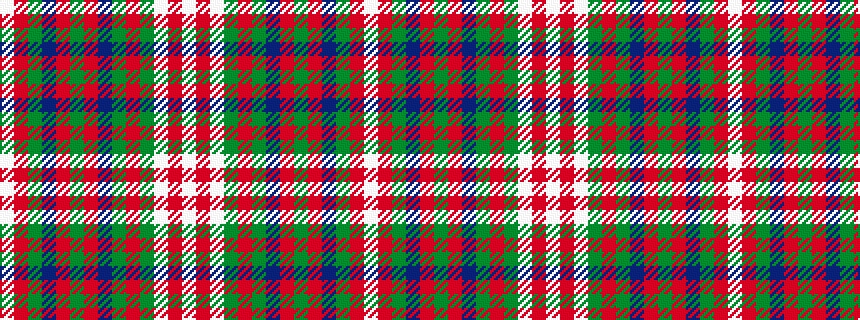 idealised woven sample of pattern WRGBRGRBGRGWRW