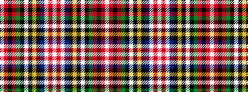 idealised woven sample of pattern WRKRGKWKYKBWRW
