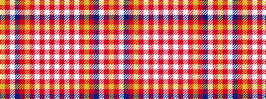 idealised woven sample of pattern WRWRWRYRBWRY