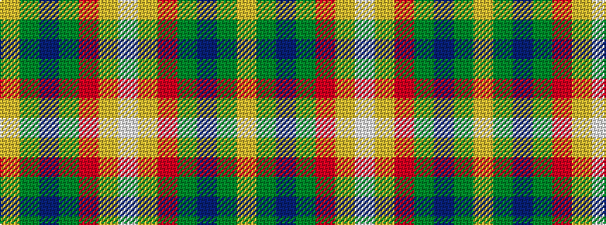 idealised woven sample of pattern WYRGBGY