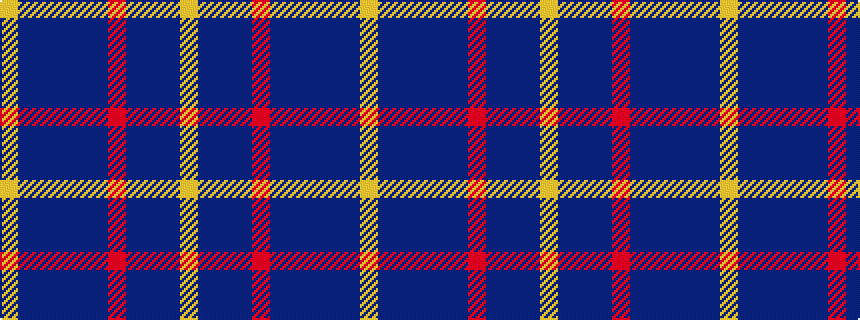 idealised woven sample of pattern YBBBBBRBBBY