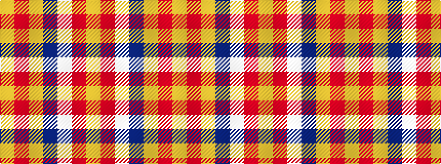idealised woven sample of pattern YRWBYRY