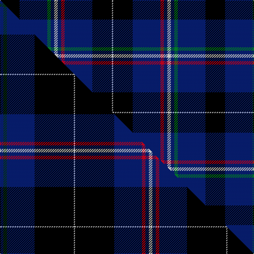 this sett (top) woven against the master sett (bottom)