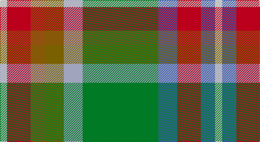 W/12 R40 O24 Y32 LB32 G128 B32 R40 B24 W/12 tartan