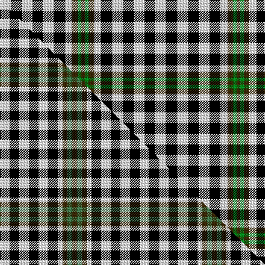 this sett (top) woven against the master sett (bottom)